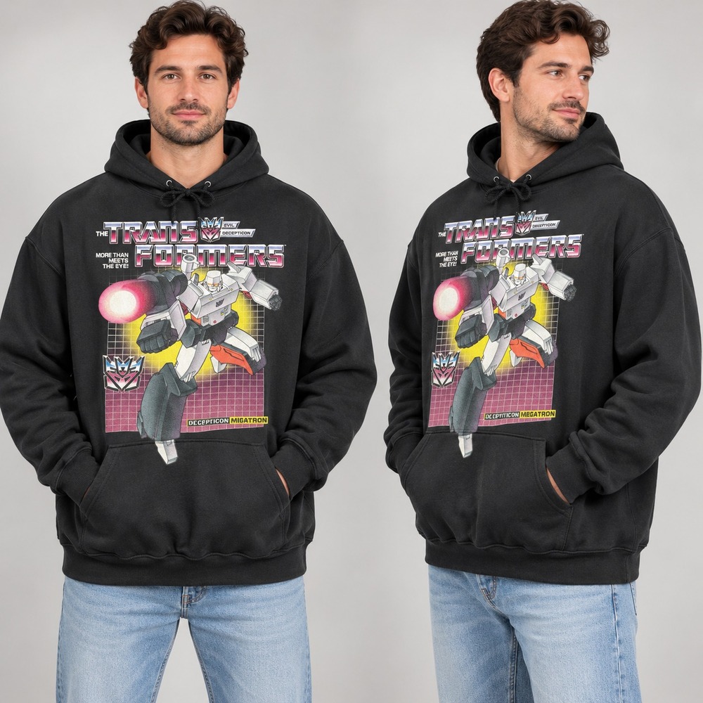 Transformers Megatron Graphic Hoodie Mens' 3XL Black Decepticon Fleece Pullover